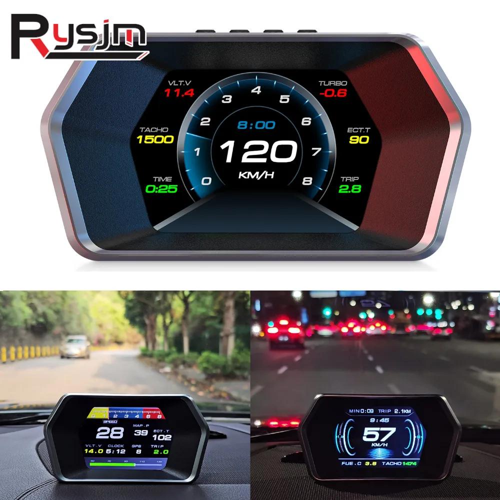 Ʈ ڵ  GPS ӵ HUD ÷,  溸, RPM   µ , ڵ   ÷, OBD , P17 OBD2